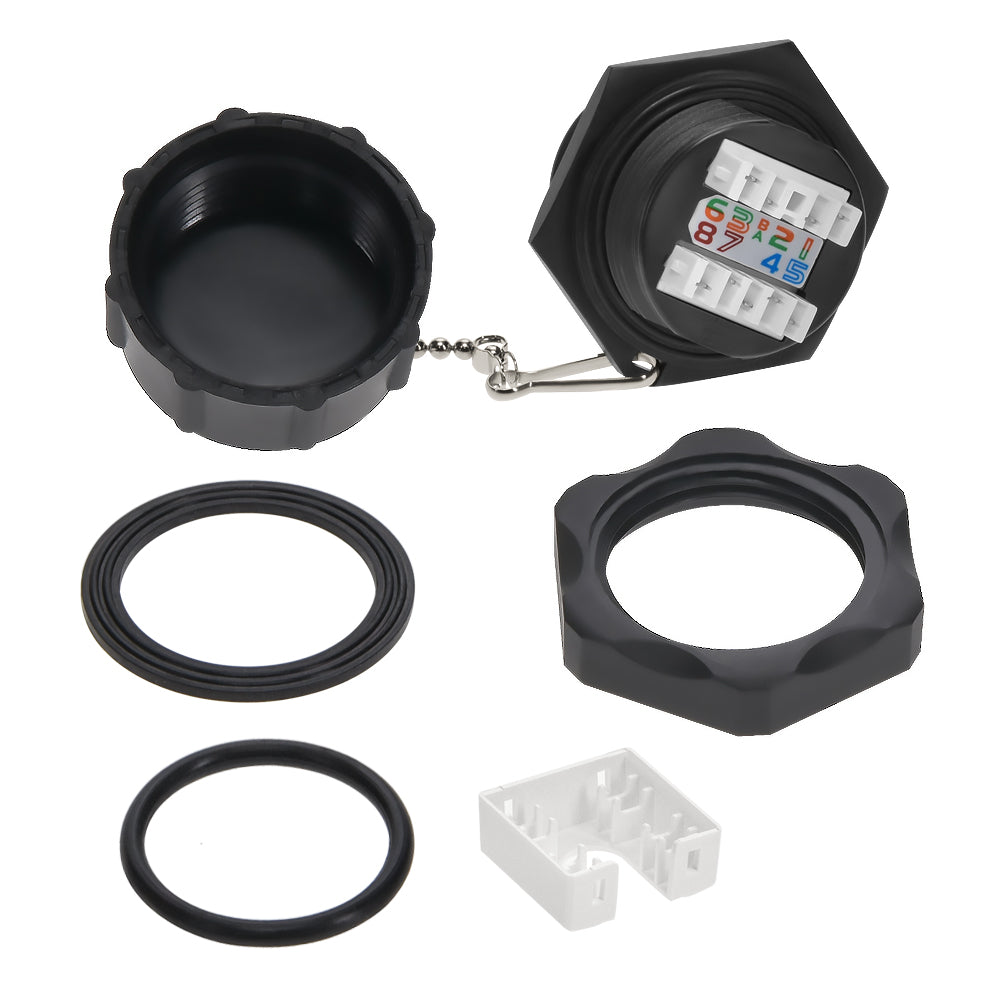 CAT6 RJ45 Shielded Industrial Panelmount Jack with Dust Cap CAT6 RJ45 Shielded Industrial Panelmount Jack with Dust Cap
